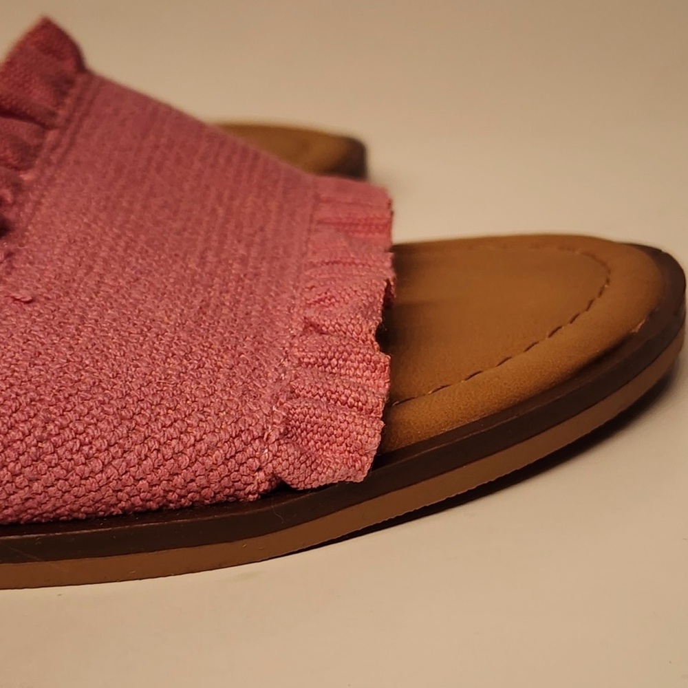 Joie Eidel Ruffled Leather Slide Sandals in Women's Pink Size 7.5 - Picture 4 of 9